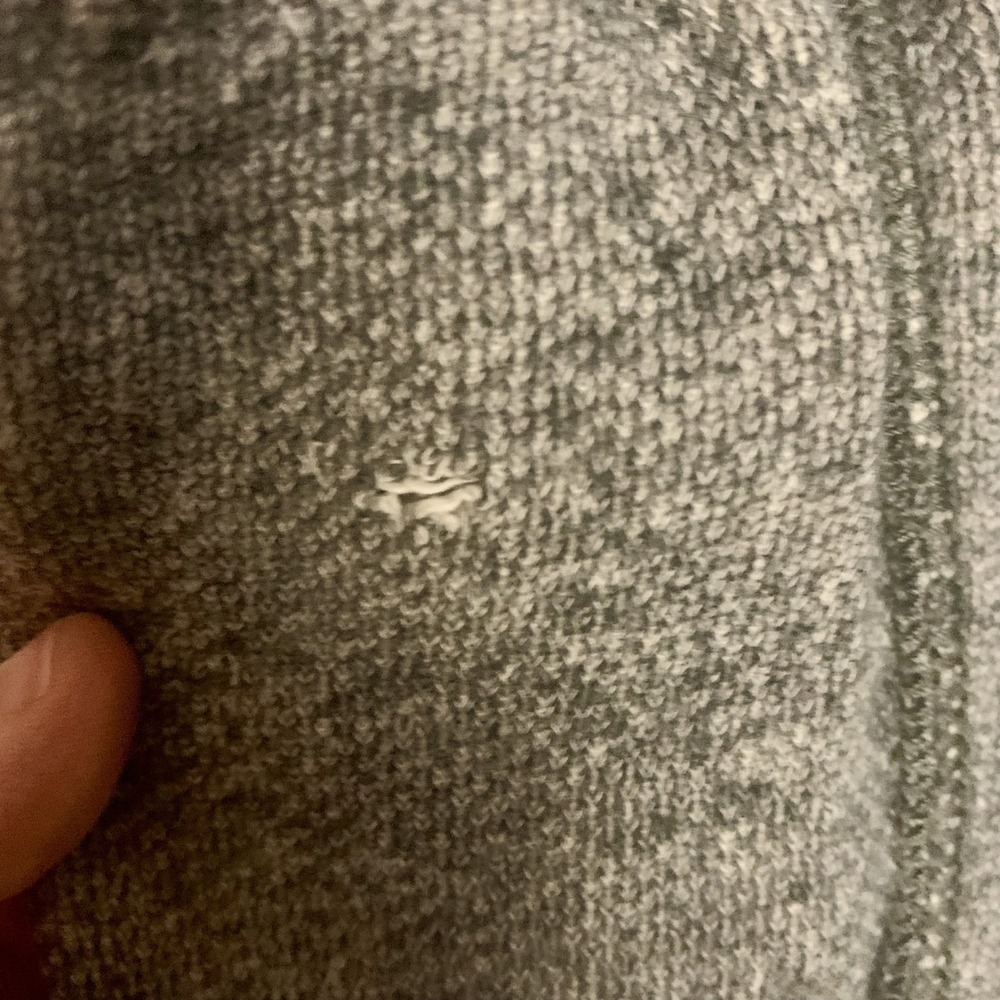 American Eagle Denim Jacket Hoodie Knit Sleeves Light Wash‎ S Small - Picture 5 of 7